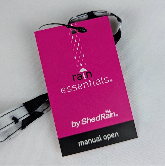 ShedRain Mini Manual Fold Umbrella Cats Dogs Print Lightweight Black White NWT - Picture 10 of 12